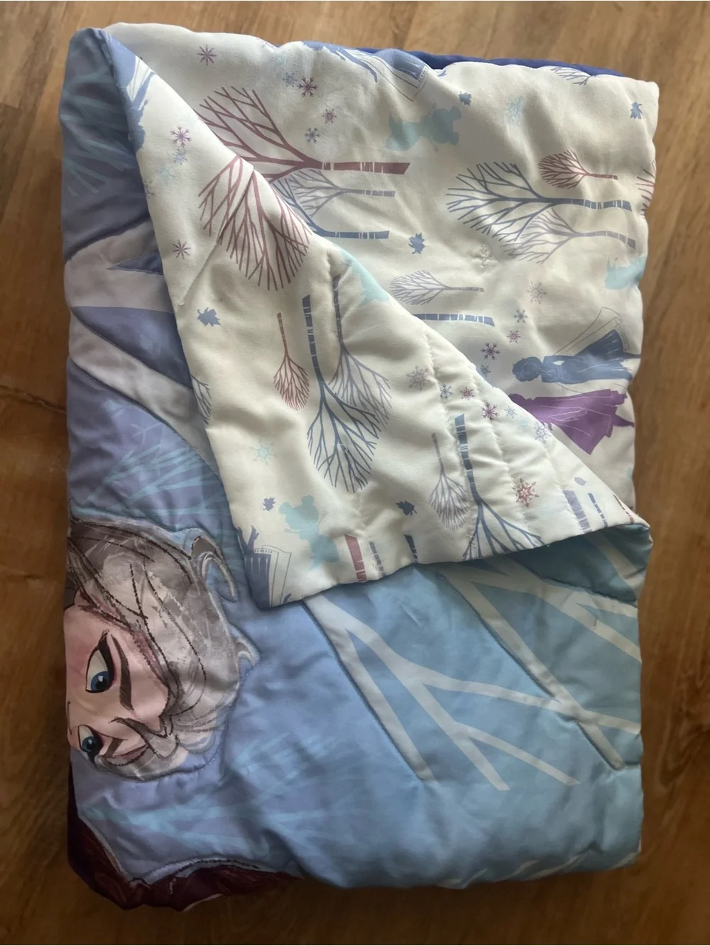 Frozen-Themed Blue Kids Microfiber Toddler Blanket - Official Disney